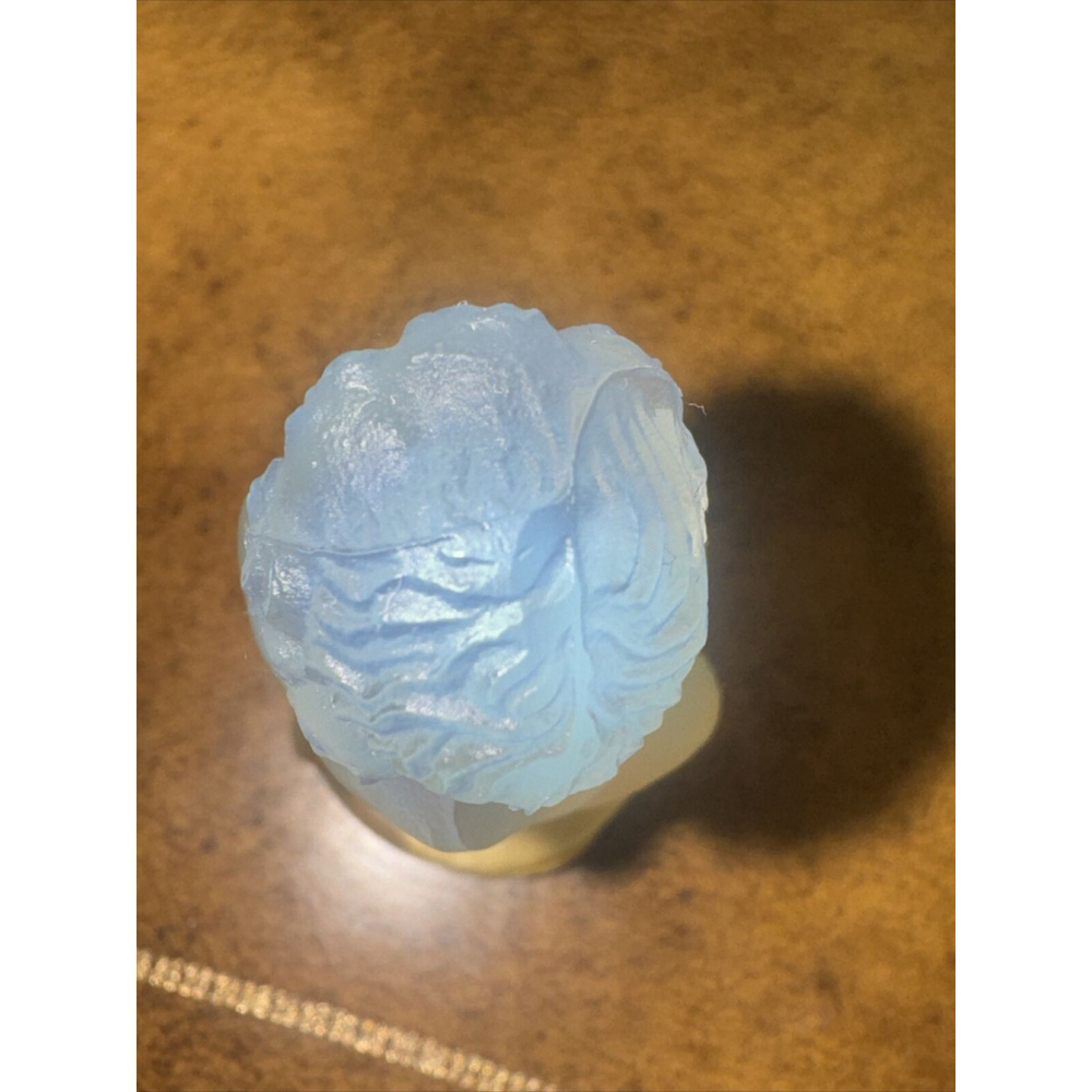 Sabino Art Glass Paris France Opalescent Crystal Child Cherub Roses Figurine - Picture 4 of 11